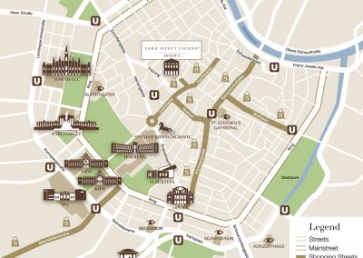 Citymap mit Icons für Park Hyatt Vienna