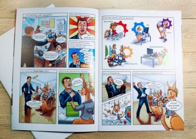 Broschüre mit Comic für marketingFABRIK